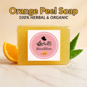 BiosBliss Orange Peel Soap – 100% Organic Herbal Handmade Soap for Bright, Glowing & Fresh Skin